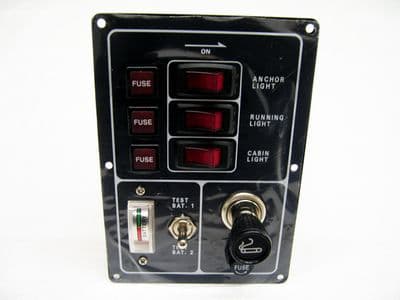 3 Gang Switch Panel 12V with Cigarette Lighter & Battery Test (Boat Marine Camper)