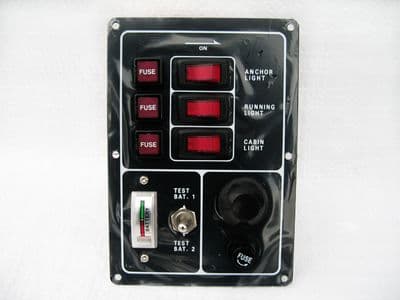 3 Gang Switch Panel 12V with Horn & Battery Test (Boat Marine)