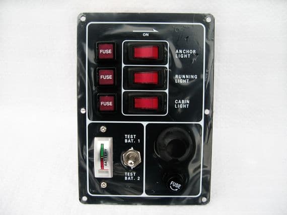 3 Gang Switch Panel 12V with Horn & Battery Test (Boat Marine)