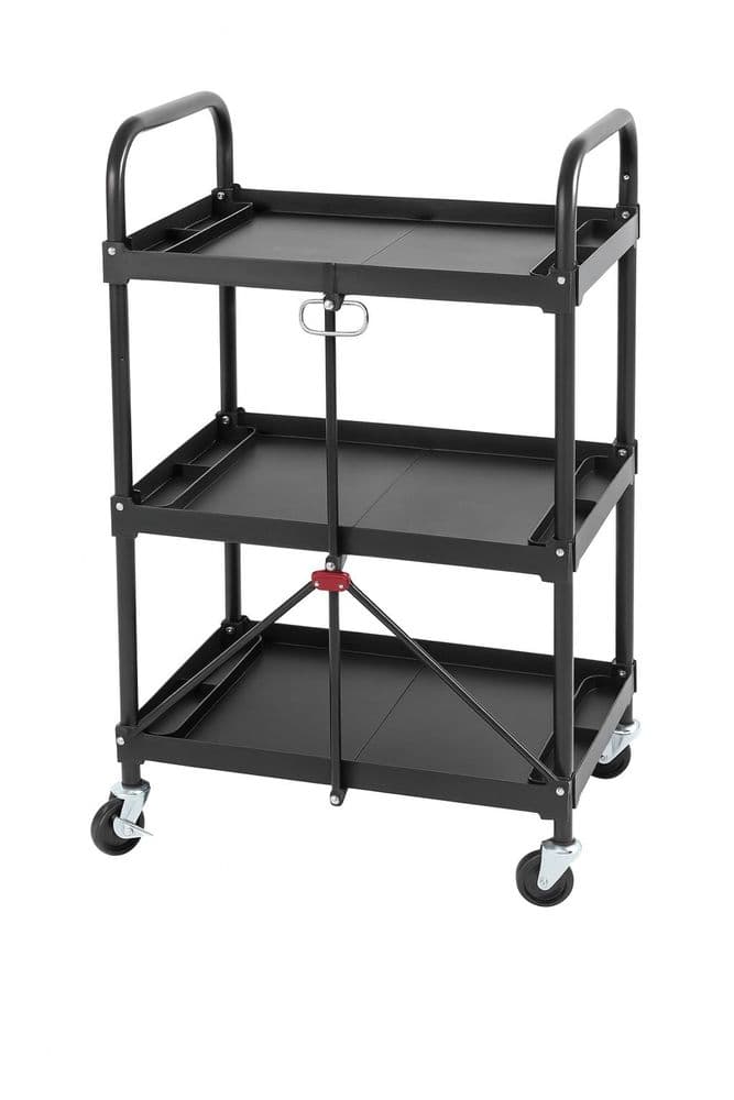 3 Layer Black Collapsible Tool Cart | SecureFix Direct