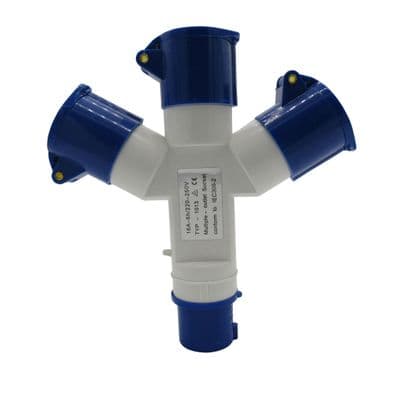 3 Way Splitter 16A (Mains Electric Hook Up Adaptor Caravan Motorhome 220-250V)