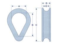 32MM Wire Rope Galvanised Thimbles x2 | SecureFix Direct