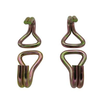 35MM J Claw Hooks Zinc Plated x4 (3 Ton Lashing Ratchet Webbing Yellow Passivated)