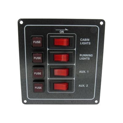 4 Gang Switch Panel 12V (Rocker Boat Marine Camper)
