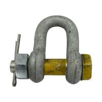 4.75 Ton Safety Pin Galvanised Dee Shackle - 4750KG Upset Forged Tested Certified