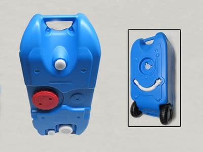 40 Litre Water Carrier With Filler Hose And Tap - Caravan Motorhome Container Roll Roller