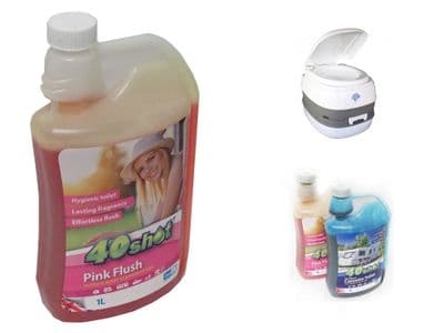 40 Shot Pink Flush (Cleaner RV Motorhome Boat Caravan Toilet Spray Clean Flush)