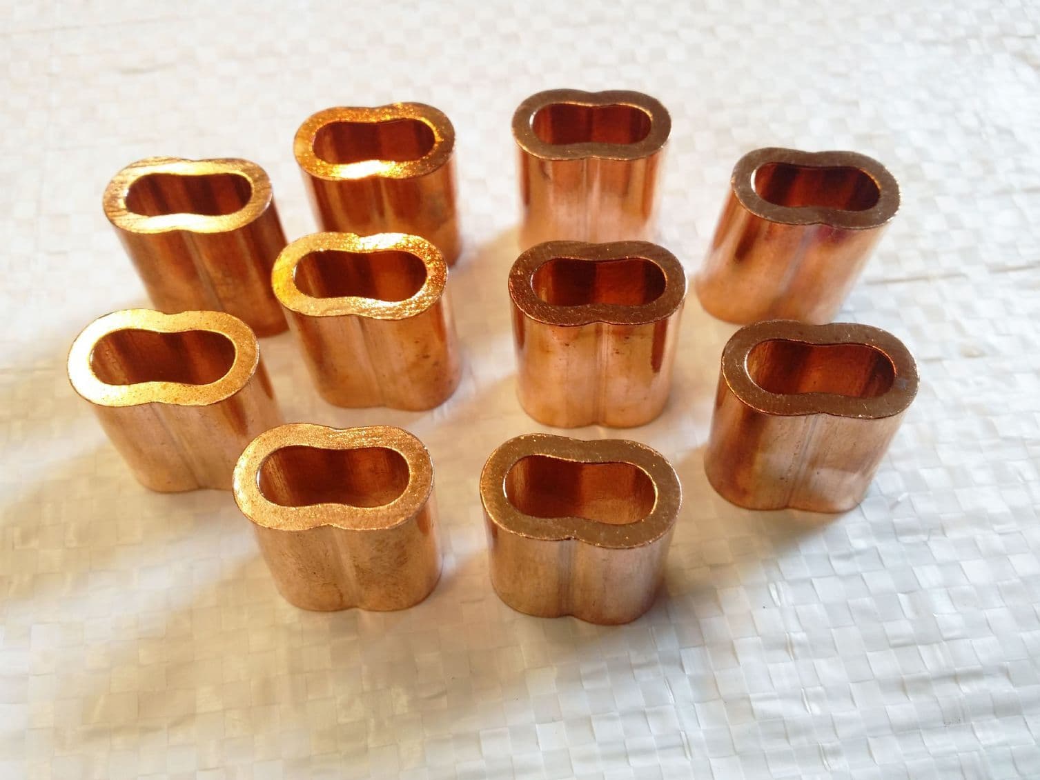 4MM Double Barrel Copper Ferrules / Sleeves For Stainless Wire Rope QTY ...
