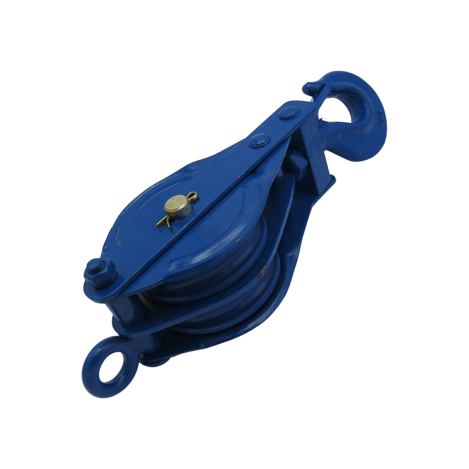5 Ton 250MM Double Block With Hook Blue Painted - 22MM Pulley Wire Rope ...