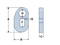 5 Ton Blue Painted DV Viking Link - Fishing Trawling Hook Split Connector