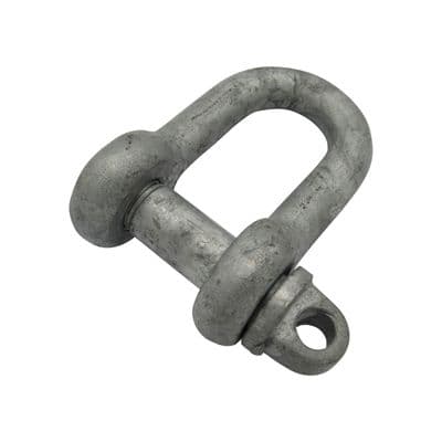 5 Ton Galvanised Large Dee Shackle With Screw Pin - 5000KG Galv Lifting Towing Tested High Tensile