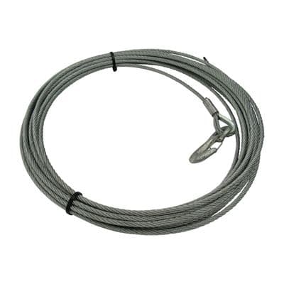 5MM x 15 Metre Hand Winch Cable With Hook - 1200LBS 1400LBS Wire Rope Hook Strap