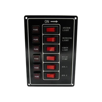6 Gang Switch Panel 12V (Rocker Boat Marine Camper)