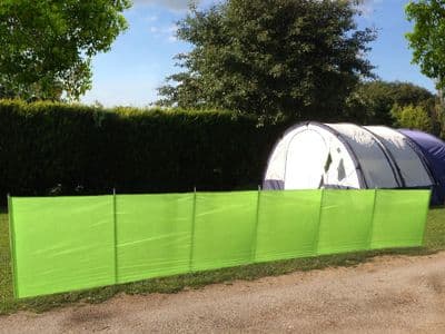 6M Green Wooden Pole Windbreak With Metal Ends - Beach Camping Caravan Motorhome Windbreaker Metre