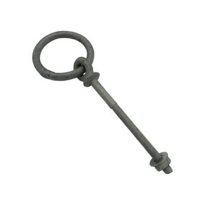 6MM X 63MM Galvanised Collared Eyebolt With Ring - Steel Eye Bolt Nut Washer