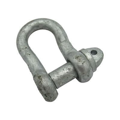 8 Ton Galvanised Small D Shackle With Screw Pin - BS3032 8000KG Galv Lifting Towing Certified