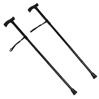 Adjustable Folding Walking Stick Cane X2 (Collapsible Ergonomic Handle Hiking)