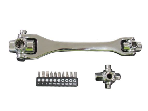 Adjustable Head 30 in 1 Socket Wrench - Ratchet Bolt Tool DIY Garage Mechanic Multi