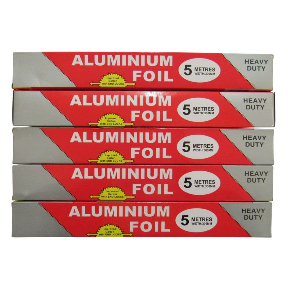 Kitchen Tin Foil Rolls 5M 10M 20M x5 SecureFix Direct