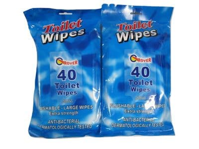 Antibacterial Toilet Cleaning Wipes (Large Extra Strength Flushable Kills Bacteria) x80