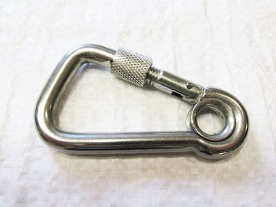 Asymmetric Carbine Hook with Eyelet & Screw Nut 10MM (Stainless Steel Locking Bar)