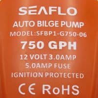 Automatic Bilge Pump Internal Float Switch - 12V 750GPH Marine Boat Electric Portable