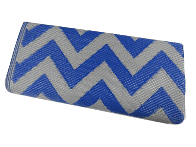 Awning Carpet 2.4M X 4M (Wave Pattern Groundsheet Mat Flooring Caravan Camping Blue Grey Base)