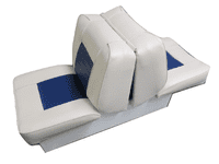 White and Blue Back To Back Boat Seat | SecureFix Direct