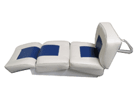 White and Blue Back To Back Boat Seat | SecureFix Direct