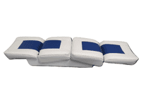 White and Blue Back To Back Boat Seat | SecureFix Direct
