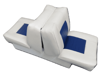 Back To Back Boat Seat in White and Blue - Marine Yatch Upholstery Lounge