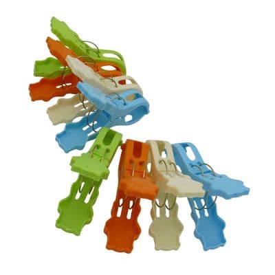 Beach Towel Clips Large Pegs X8 (Sun Lounger Sunbed Grips Laundry Clothes Quilt)