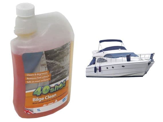 Bilge Cleaner 40 Shot 1L (Boat Degreaser Fuel Remove Oil Biodegradable)