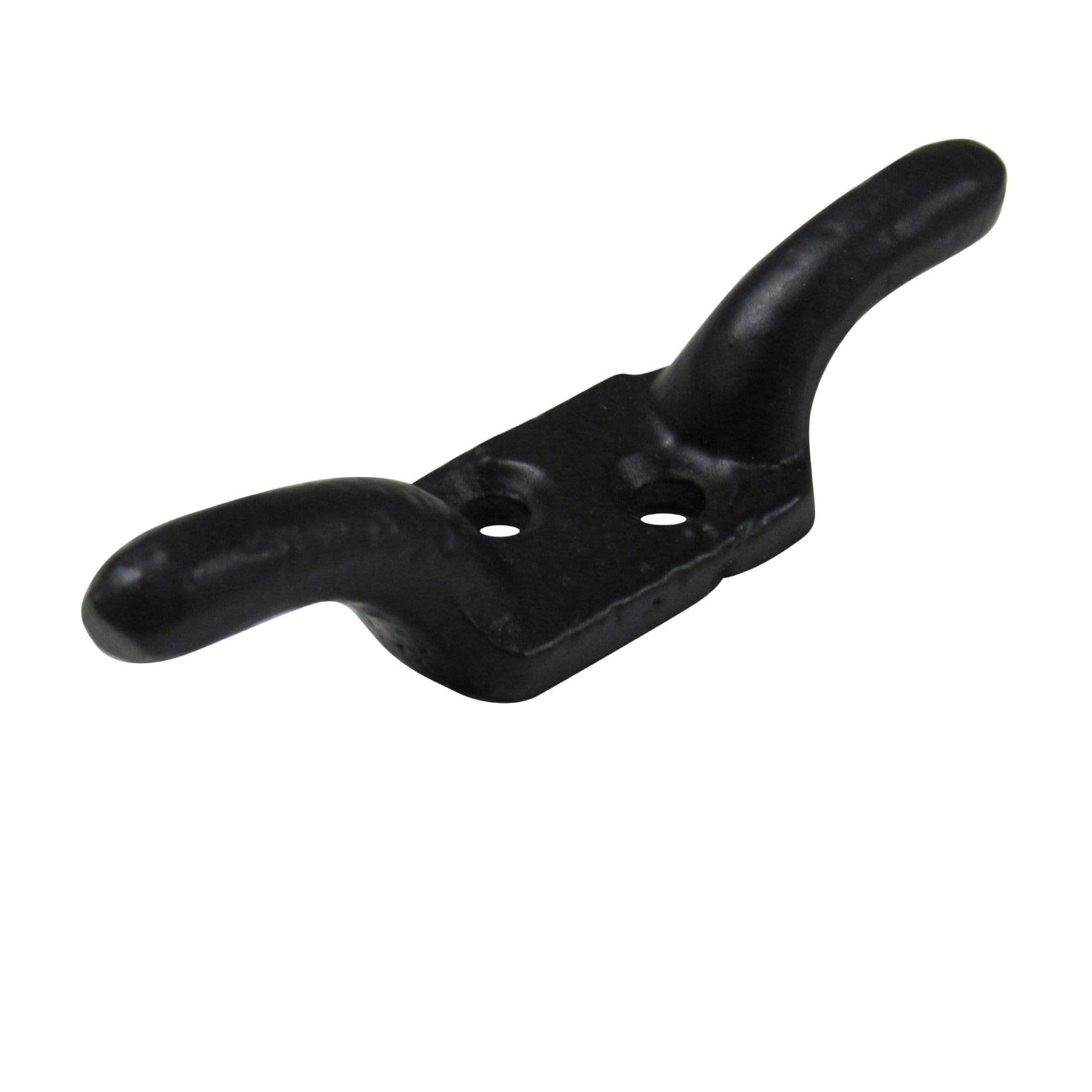 Wowser Nautical Black Cast Iron Boat Cleat Wall Hooks - Set Of 3, 3.5 Inches