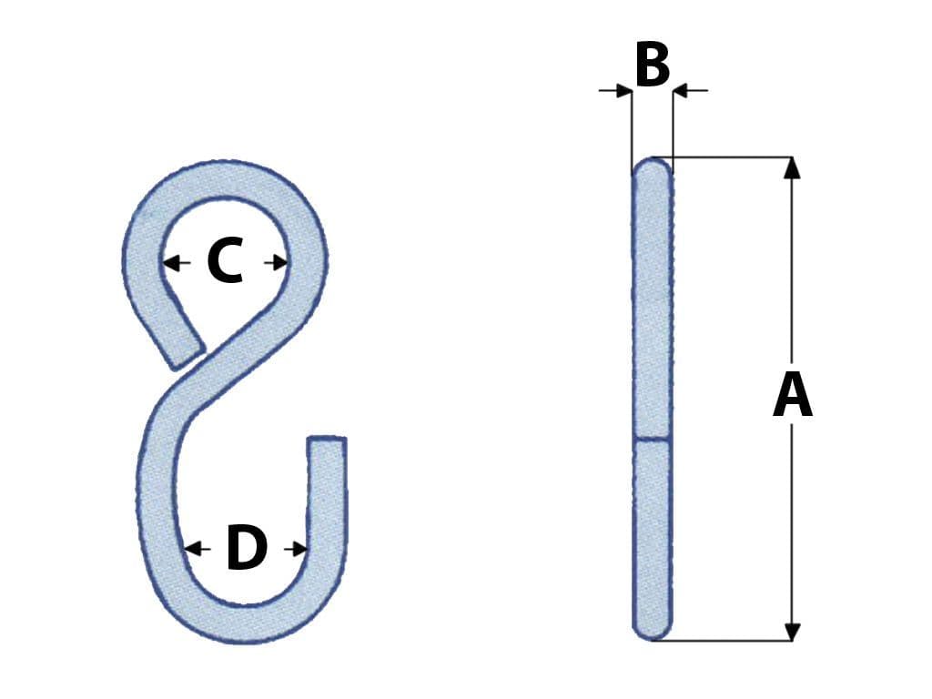 25MM Eye Type S Hook Black Coated 600KG SecureFix Direct