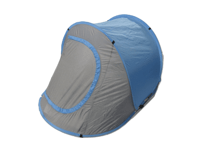 Blue 2 Man Pop Up Tent - Polyester 2 Person Fibreglass Lightweight