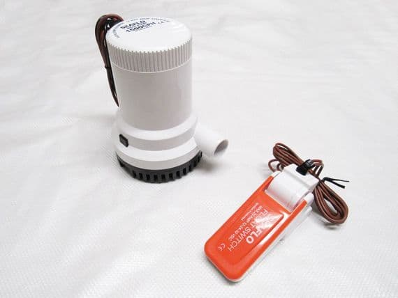 Boat Bilge Pump with Float Switch - 12V 1500GPH Auto Marine Electric Portable