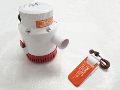 Boat Bilge Pump with Float Switch - 12V 3000GPH Auto Marine Electric Portable