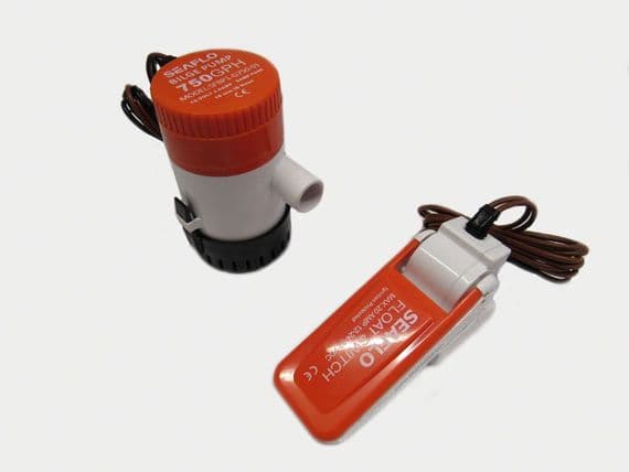 Boat Bilge Pump with Float Switch - 12V 750GPH Auto Marine Electric Portable