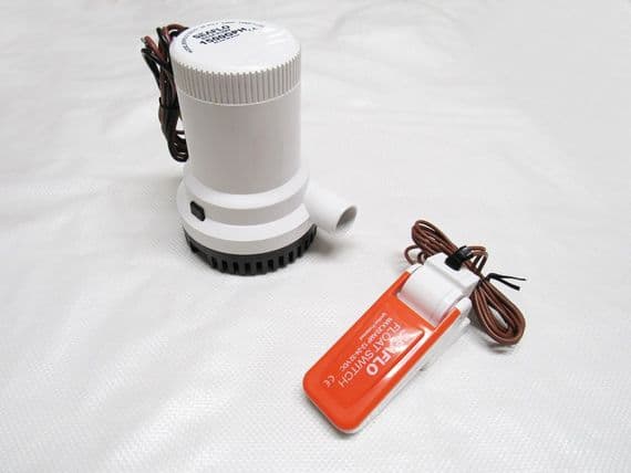 Boat Bilge Pump with Float Switch - 24V 1500GPH Auto Marine Electric Portable
