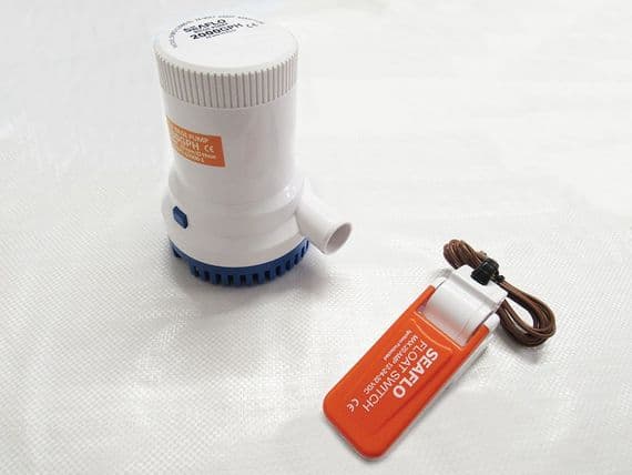 Boat Bilge Pump with Float Switch - 24V 2000GPH Auto Marine Electric Portable