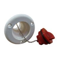 Boat Deck Fuel Filler Cap 33MM (Replacement Socket Plug Keyless Nylon Red)