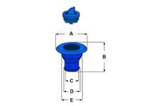 Boat Deck Fuel Filler Cap 33MM (Replacement Socket Plug Keyless Nylon Red)