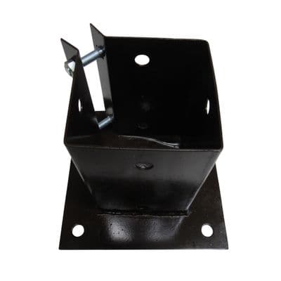 Bolt Down Fence Post Supports 90MM - Pack of 1- 10 Brown or Galvanised (Bolt Grip Fencing Shoe)