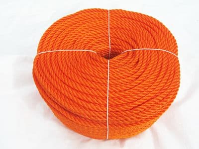 Braided Polyethylene Poly Rope 6MM x 220M Orange (3 Strand Boat Anchor Line Coil Docking)