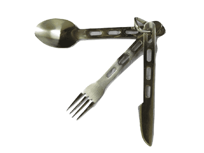 Camping Cutlery Set (3 Piece Knife Fork Spoon Folding Stainless Steel Food Lightweight Festival)
