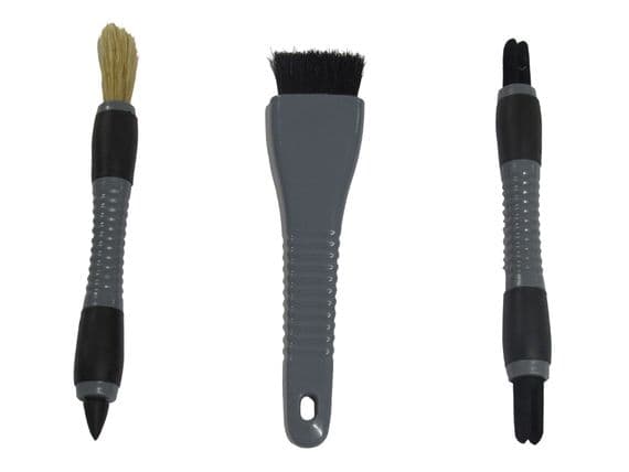 Complete 3 Piece Car Detailing Brush Set - Crevice, Dash & Vent