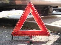 LED Flashing Hazard Warning Triangle Light With Blue Storage Case