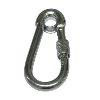 Carabiner Clip Snap Hook Eyelet & Screw Nut 6MM - 14MM (Zinc Plated Carbine Spring Loaded Karabina)
