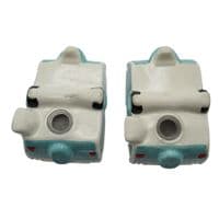 Ceramic Salt And Pepper Shakers (Caravan Pots Novelty Collectable Pottery Set Dispenser)